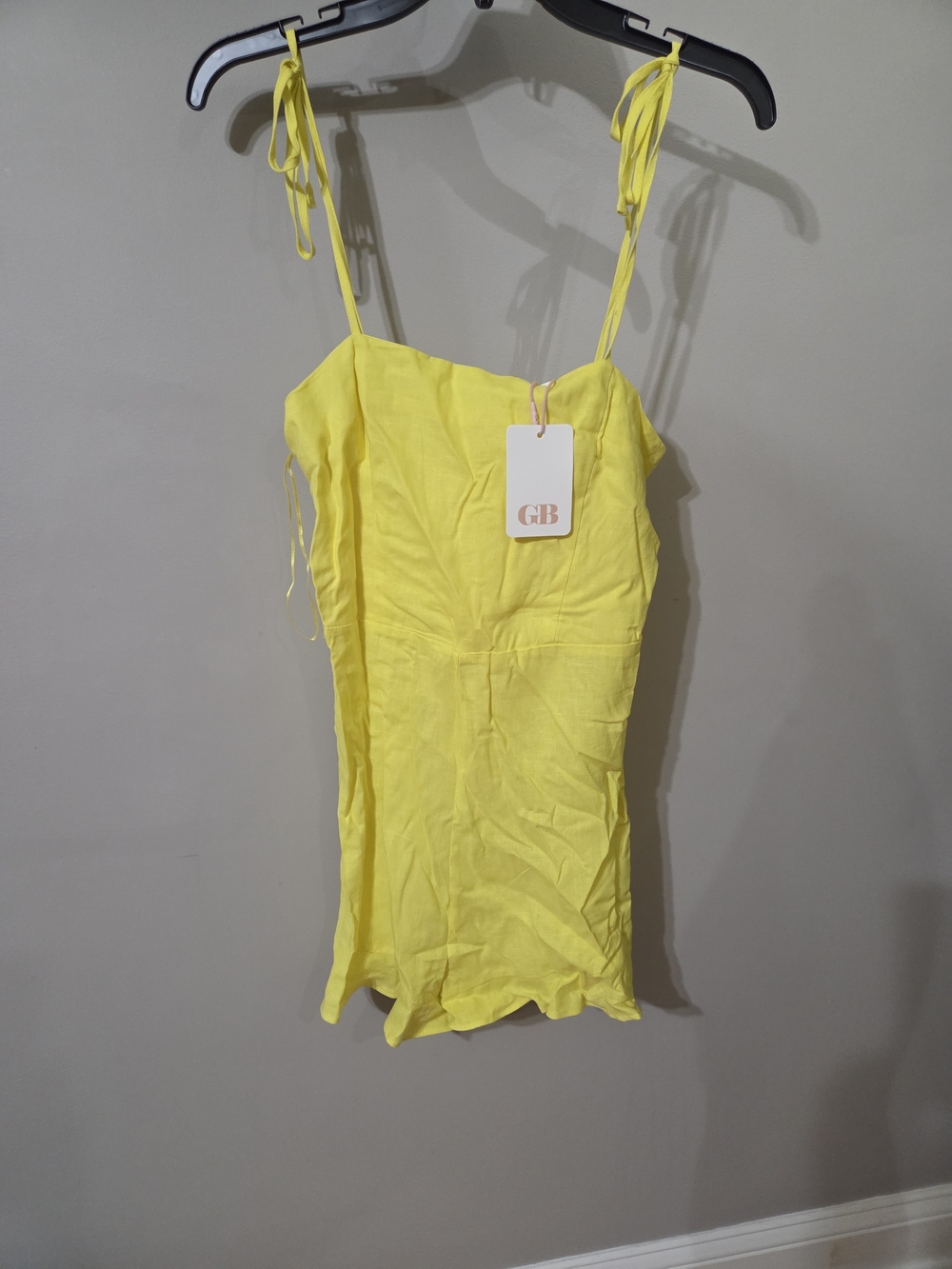 GB girls Yellow Tie-Shoulder Romper